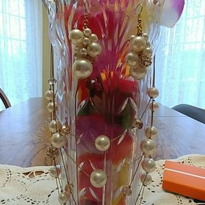 Necklace &earrings set custom pearl